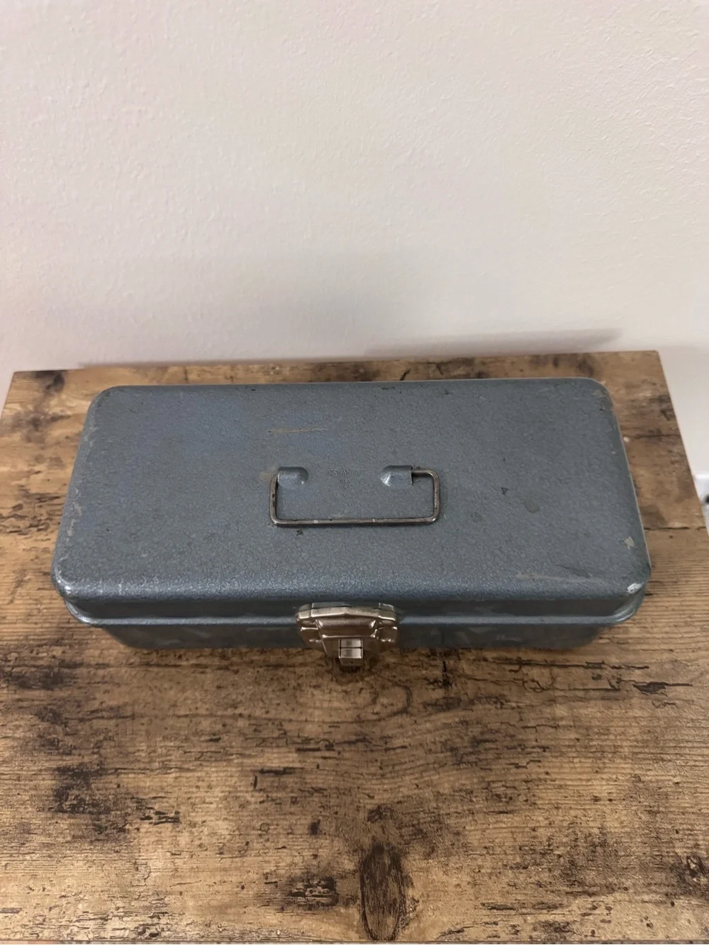 Vintage Industrial Metal Lock Box w/ Working Lock Gray Steel Storage Case 11”